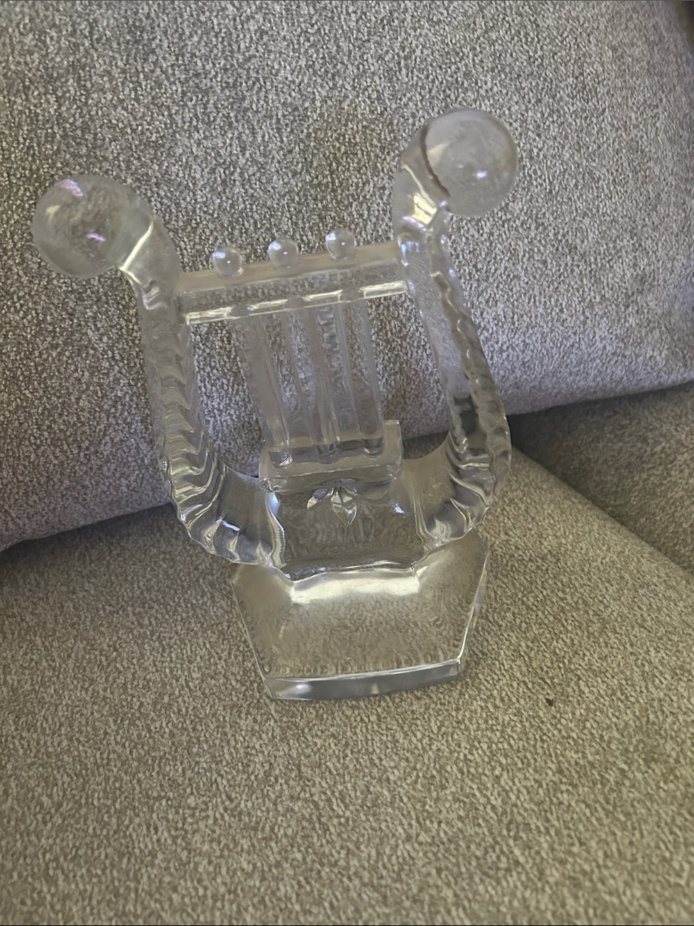 Unbranded Clear Glass Lyre Decorative Accent